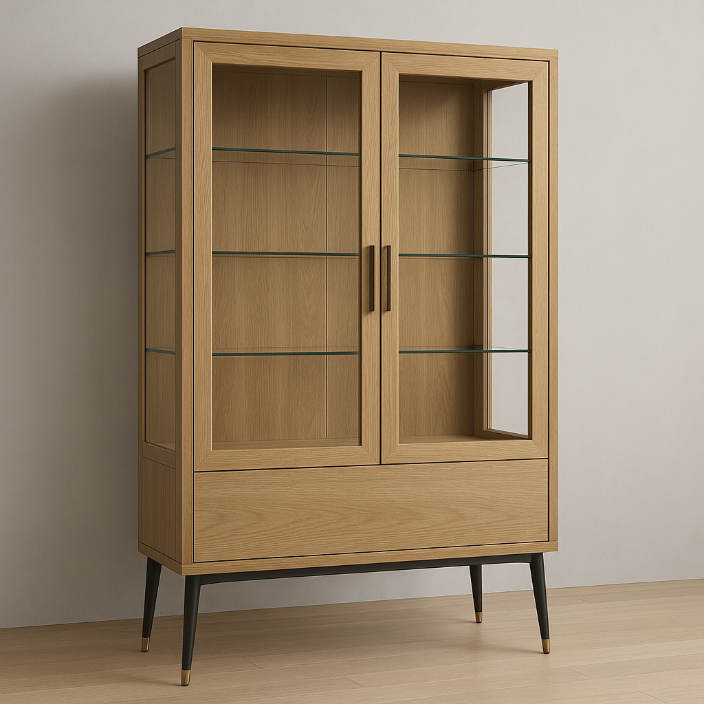 Bibliothèque vitrine en bois